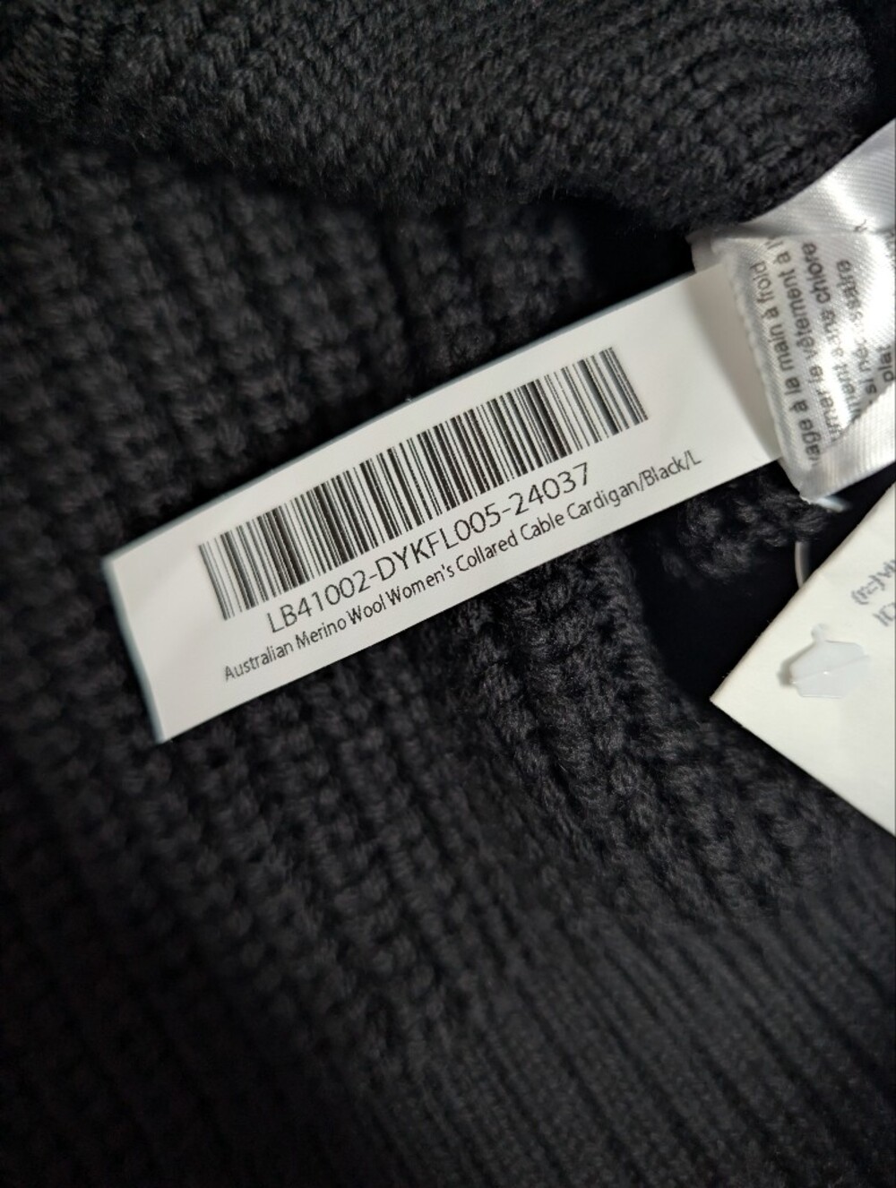 Quince NWT 100% Merino Wool Classic Black Cable-Knit Button-Up Sweater Large - Picture 7 of 9
